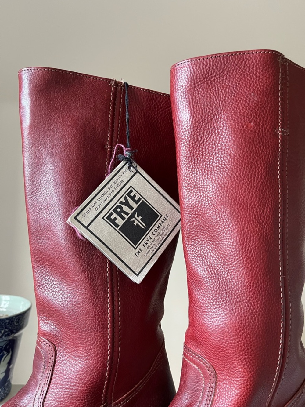 Frye Burgundy 14L Campus Leather Boots - Picture 6 of 12